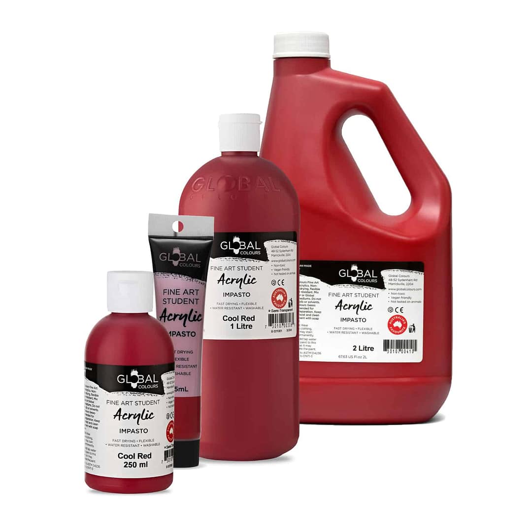 Cool Red - Fine Art Student Acrylic Impasto Artist Paint