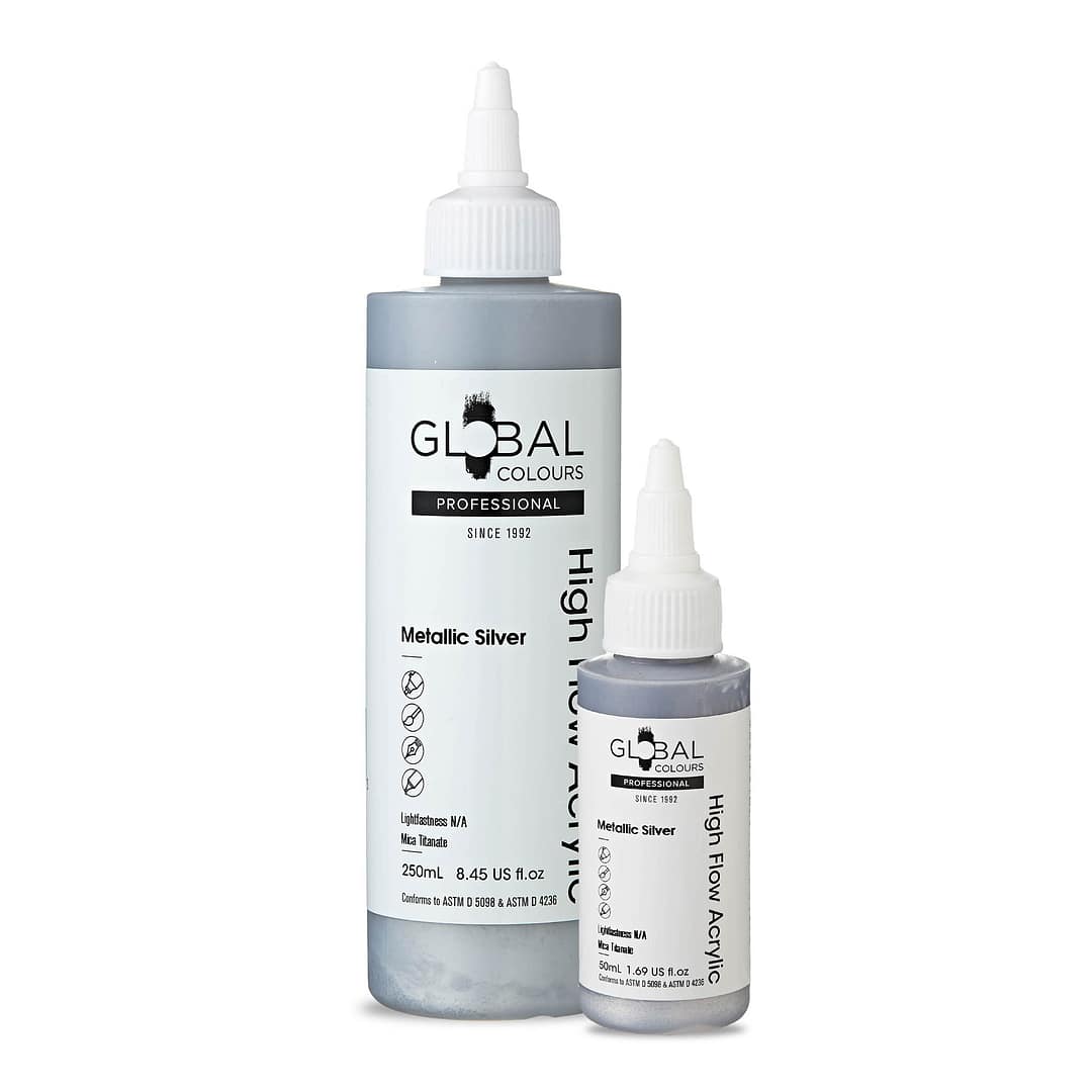 Metallic Silver - Professional High Flow Acrylic Artist Paint