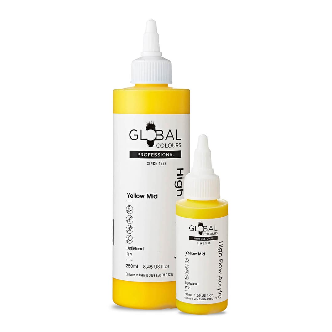 Yellow Mid - Professional High Flow Acrylic Artist Paint