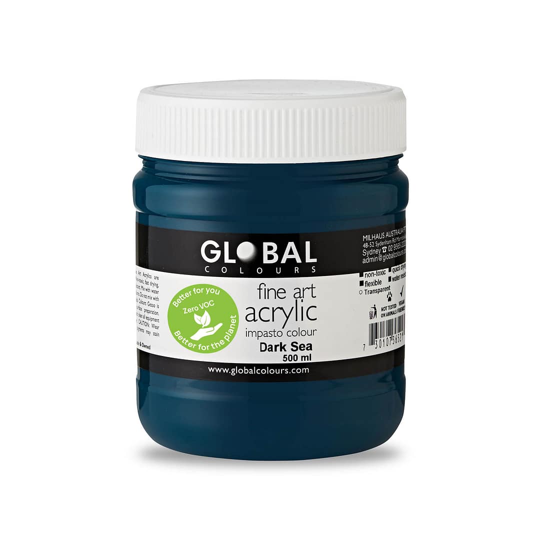 Fine Art Acrylic Paint, Dark Sea, Global Colours 500ml