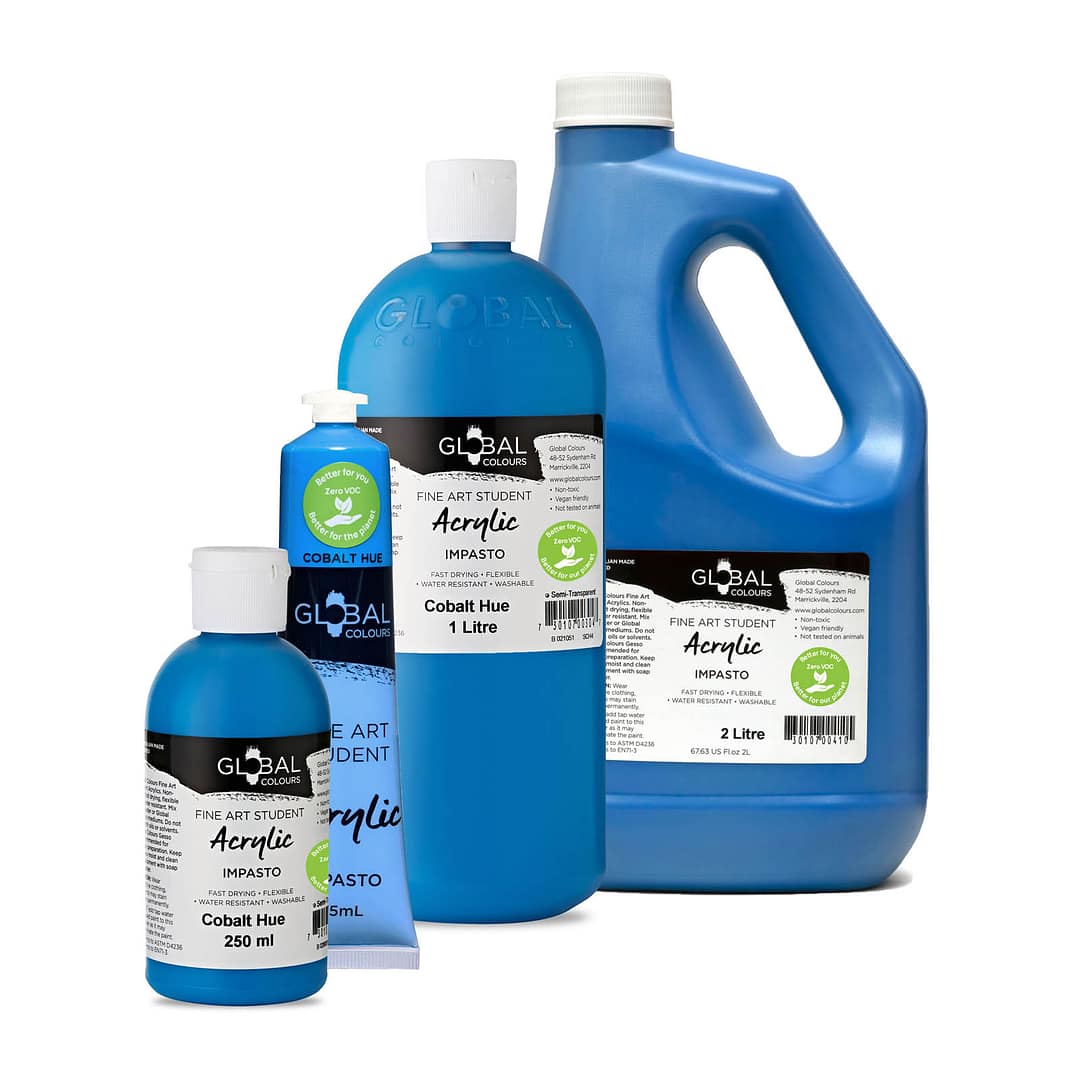 Student Acrylic Paint, Cobalt Blue Hue | Global Colours - Australian Made
