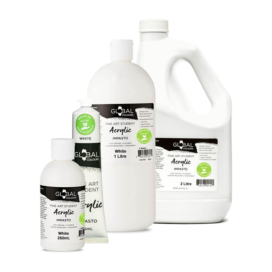 Student Acrylic Paint, White | Global Colours - Australian Made