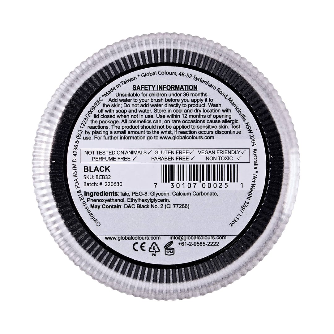 Black - 32g Face & BodyArt Blending Make Up - Image 4