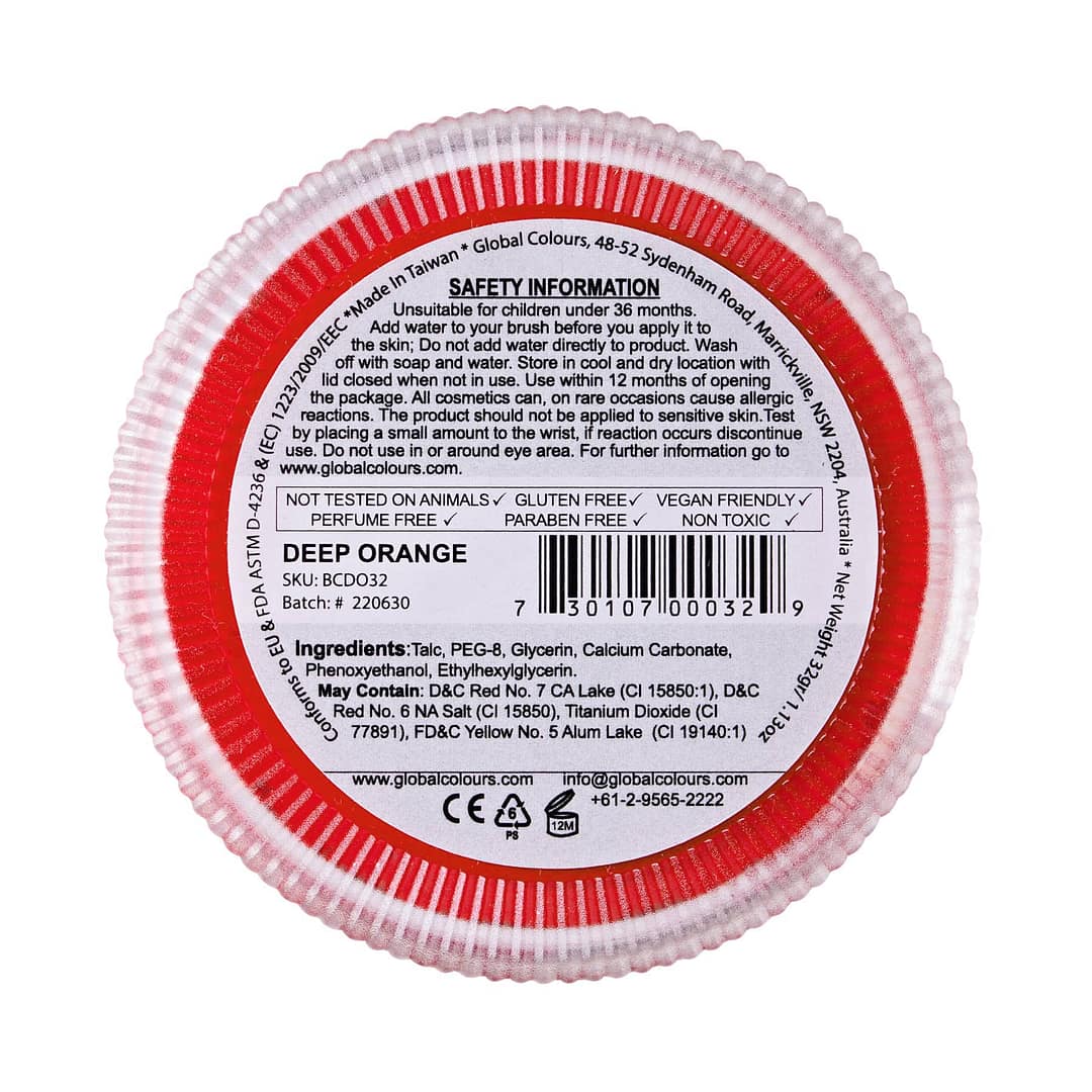 Deep Orange - 32g Face & BodyArt Blending Make Up