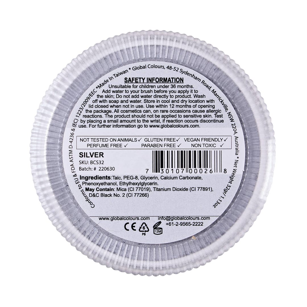 Silver - 32g Face & BodyArt Blending Make Up - Image 4