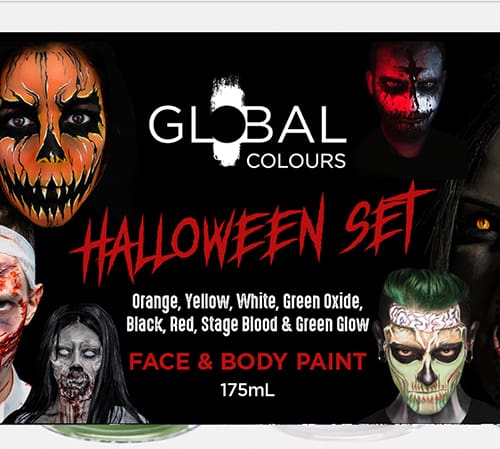 Halloween - 8 Colour Set Face & BodyArt Liquid Paint