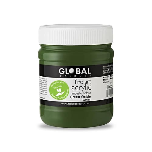 Fine Art Acrylic Paint, Green Oxide, Global Colours 500ml