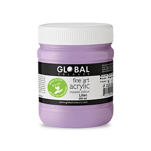 Fine Art Acrylic Paint, Lilac, Global Colours 500ml