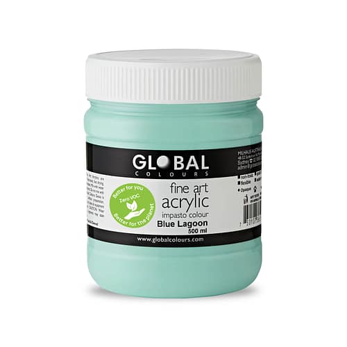 Fine Art Acrylic Paint, Blue Lagoon, Global Colours 500ml