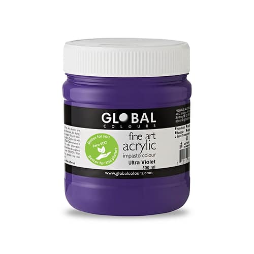 Fine Art Acrylic Paint, Ultra Violet, Global Colours 500ml