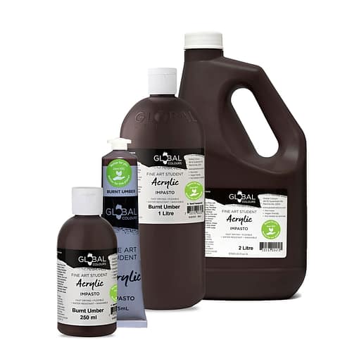 Student Acrylic Paint, Burnt Umber | Global Colours - Australian Made