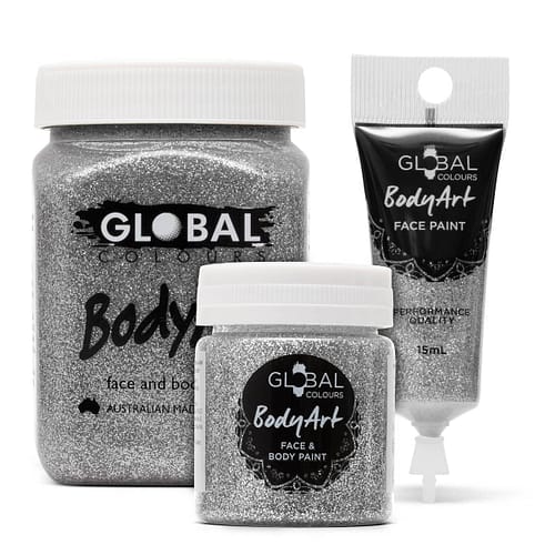 Face and Body Paint | Silver Glitter | Global Colours Gels