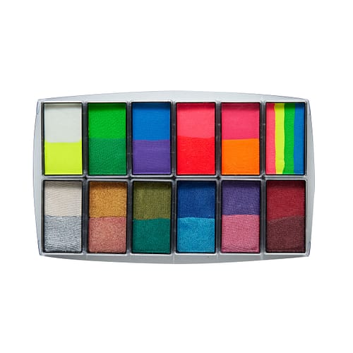 All You Need Bright & Shiny - Multi Colour Face & BodyArt Refillable FX Palette Sampler 12x 15g