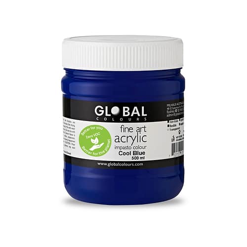 Fine Art Acrylic Paint, Cool Blue, Global Colours 500ml