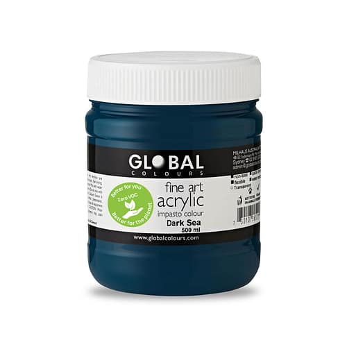 Fine Art Acrylic Paint, Dark Sea, Global Colours 500ml
