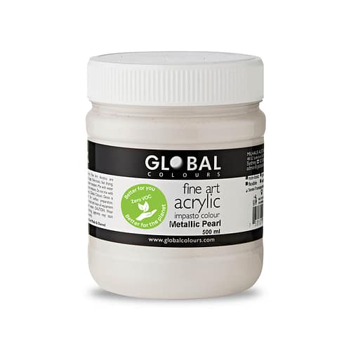 Fine Art Acrylic Paint, Metallic Pearl, Global Colours 500ml
