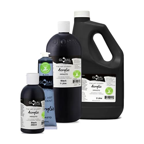 Student Acrylic Paint, Black | Global Colours - Australian Made