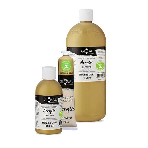 Student Acrylic Paint, Metallic Gold | Global Colours - Australian Made