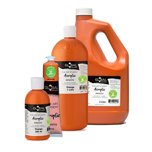 Student Acrylic Paint, Orange | Global Colours - Australian Made