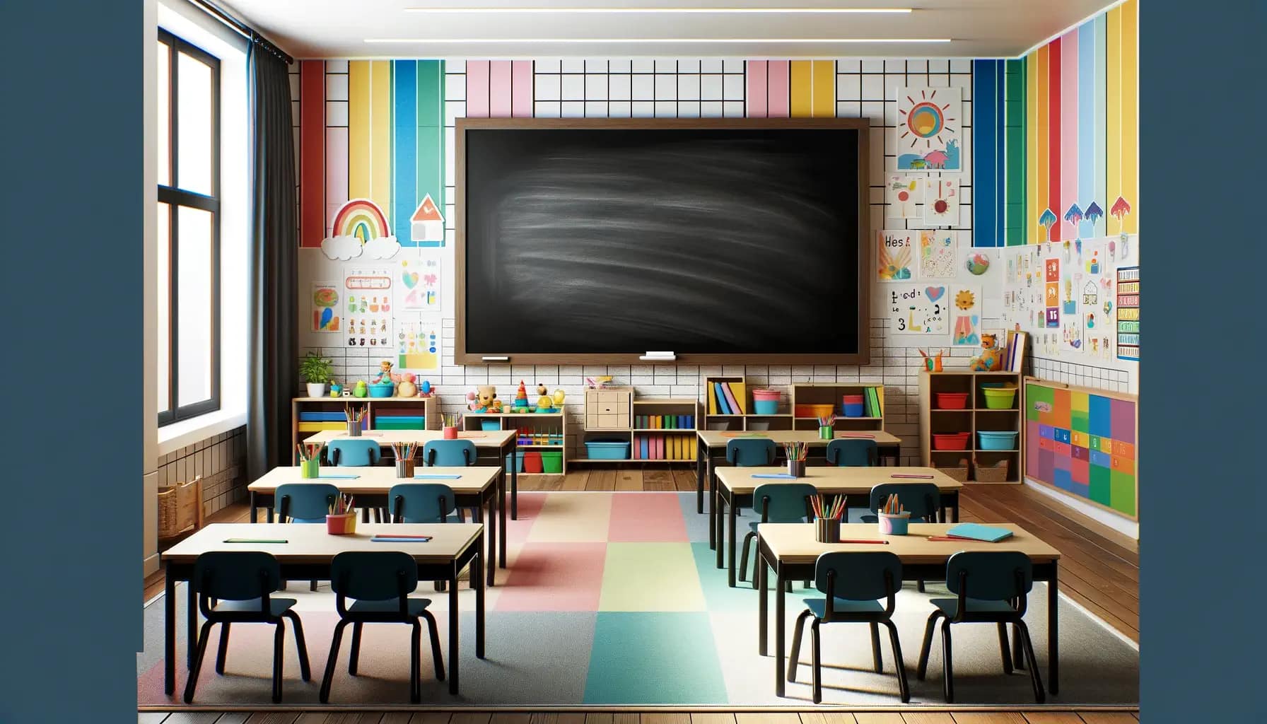 image of a classroom with a blackboard