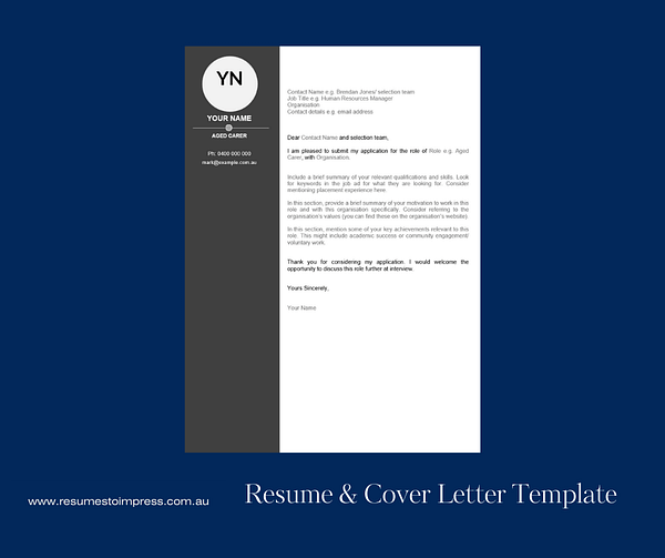 Aged care cover letter template
