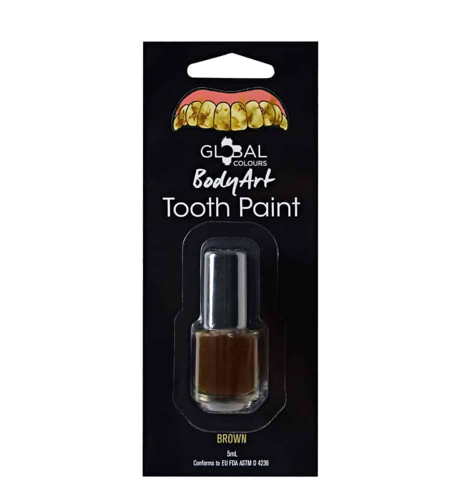Global Colours Brown 5ml Tooth Paint BodyArt Special FX