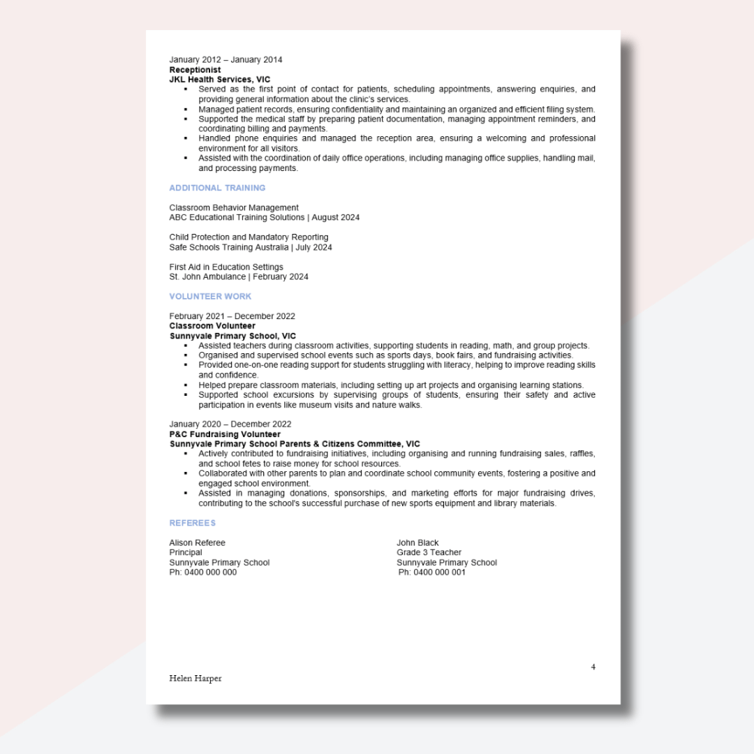 Teacher Aide Resume Template - Teacher Aide For Website Pic 4