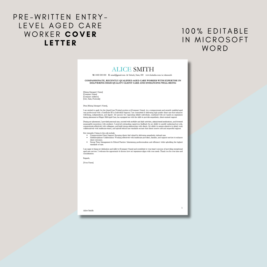 entry level support worker cover letter