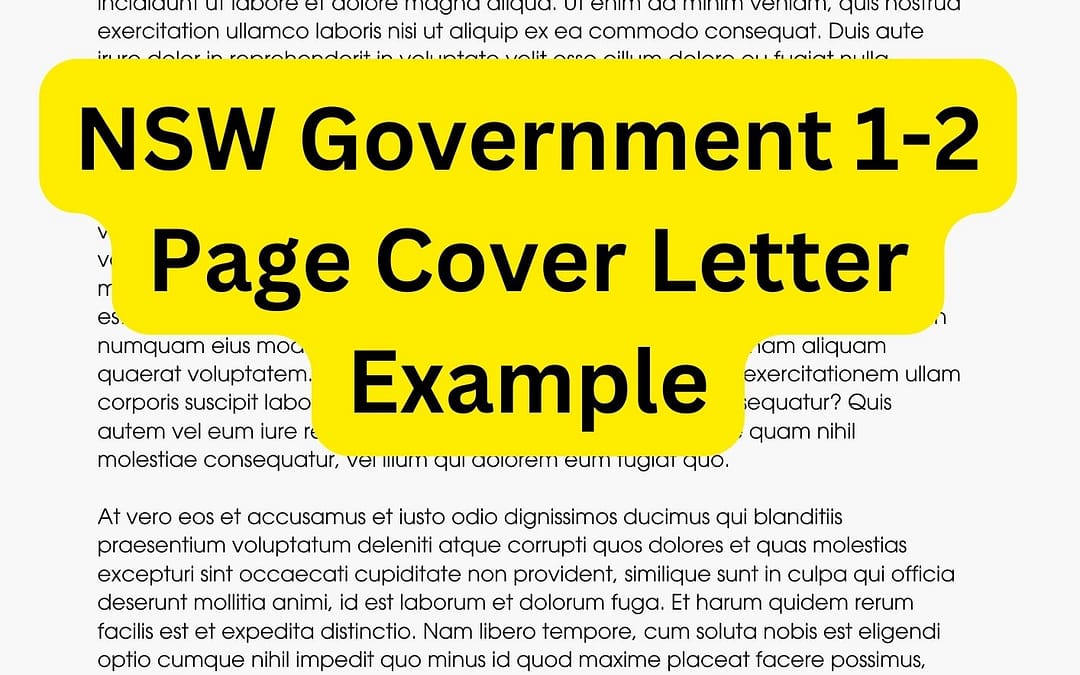 NSW Government Cover Letter Example & Targeted Questions