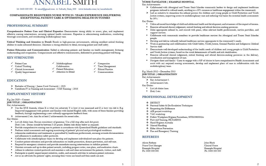 Queensland Health Resume & Cover Letter Template (+ Guide)