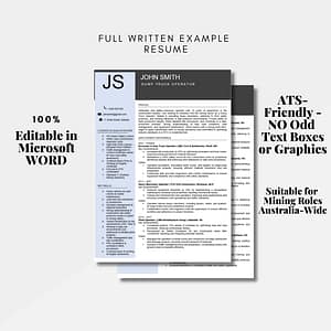 mining resume template example
