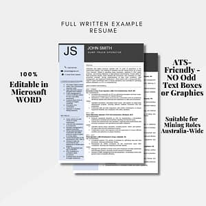 mining resume template example