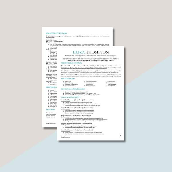 graduate nurse template