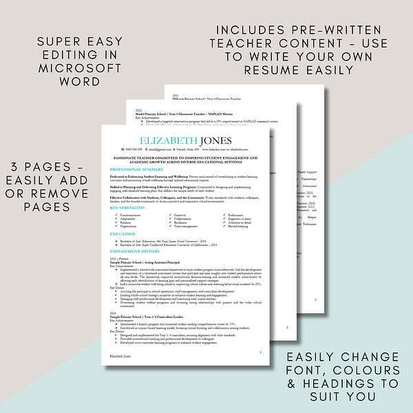 teacher resume template