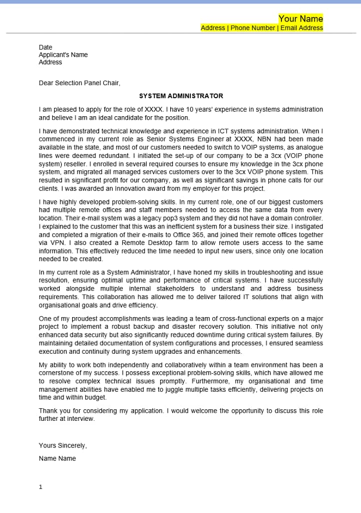 one page summary application