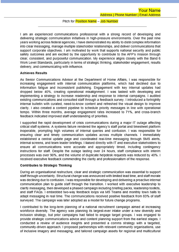 AFP pitch example