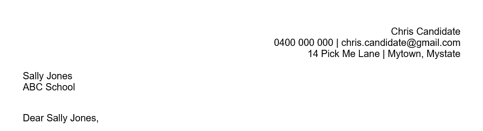 image of the how to format the beginning of your cover letter addressing selection criteria