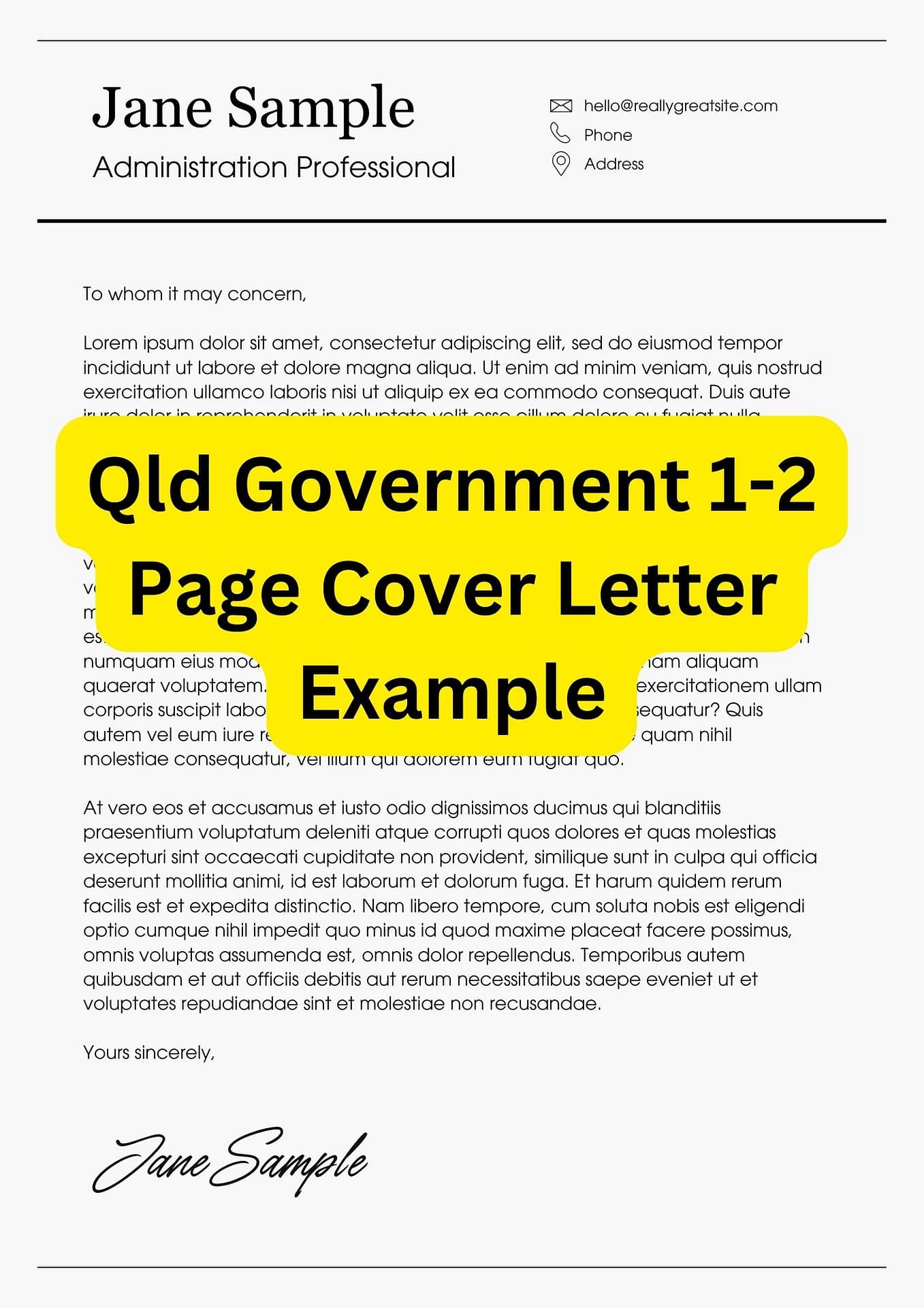 Qld Government Cover Letter Example 12 Page Response