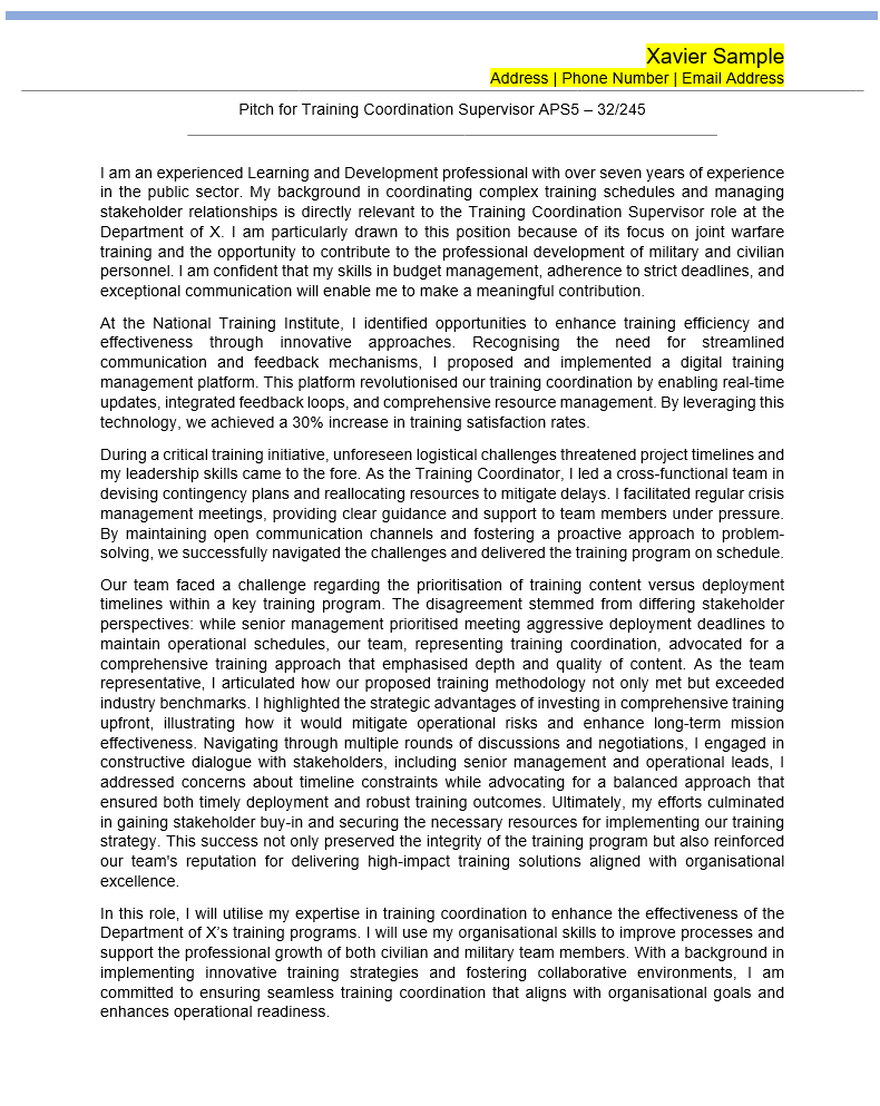 APS Pitch Example And How-To-Guide